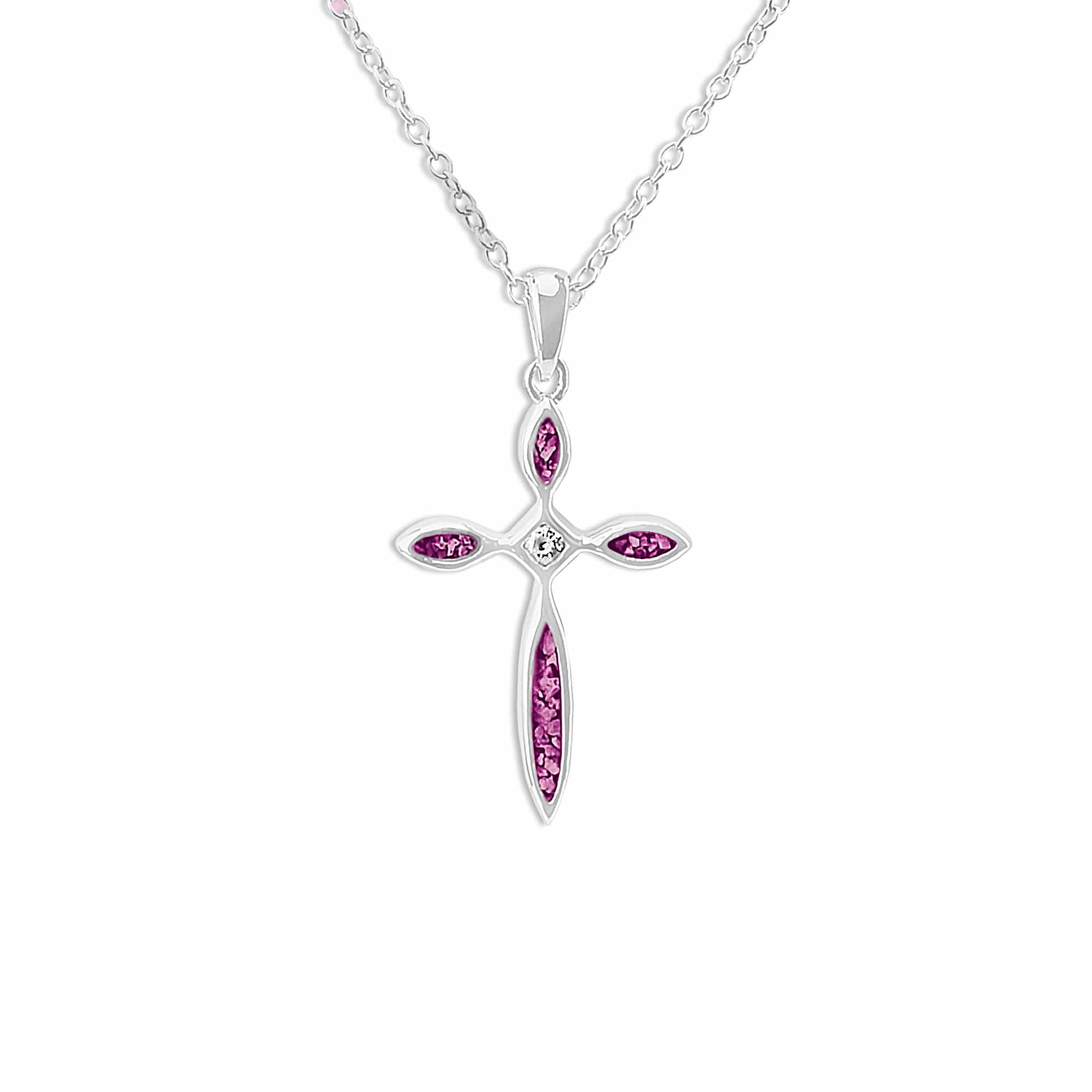 EverWith™ Unisex Solace Cross Memorial Ashes Pendant with Swarovski Crystal - EverWith Memorial Jewellery - Trade