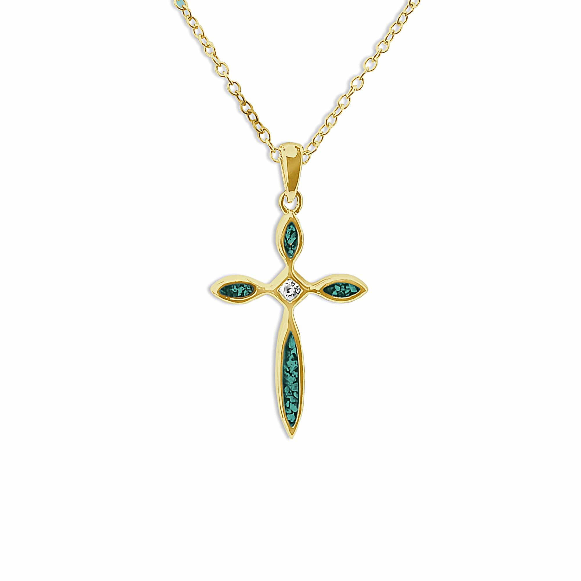 EverWith™ Unisex Solace Cross Memorial Ashes Pendant with Swarovski Crystal - EverWith Memorial Jewellery - Trade